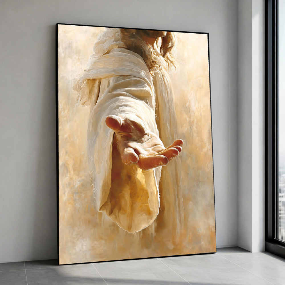 Inspirational Open Hand Canvas, Warm Spiritual Wall Art, Faith and Hope Home Decor, Embracing Gesture Canvas, Ready to Hang Canvas Print Art