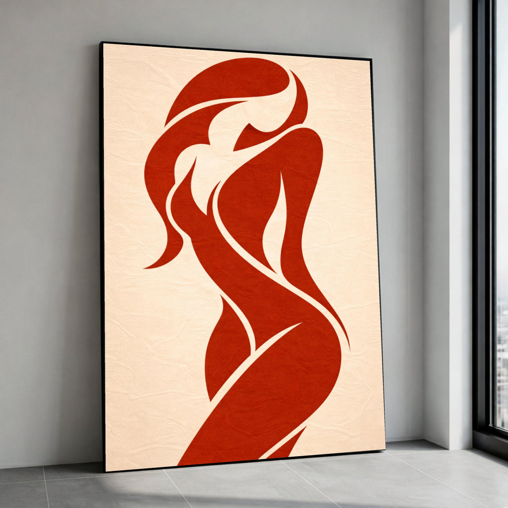 Elegant Female Silhouette Canvas, Modern Wall Art, Minimalist Nude Figure Decoration, Contemporary Canvas Print, Home Canvas Print Art