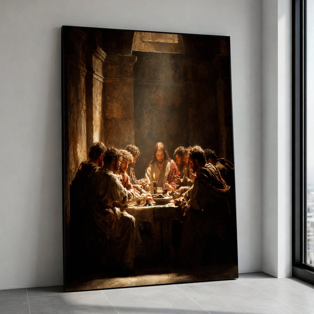 Last Supper Canvas Wall Art, Religious Dinner Scene Canvas, Spiritual Home Decoration, Biblical Table Painting, Ready to Canvas Print Art