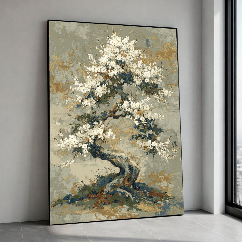 Blossoming Cherry Tree Canvas Wall Art, Floral Branch Painting, Nature Canvas, Elegant Tree Artwork, Home Decor Canvas Canvas Print Art