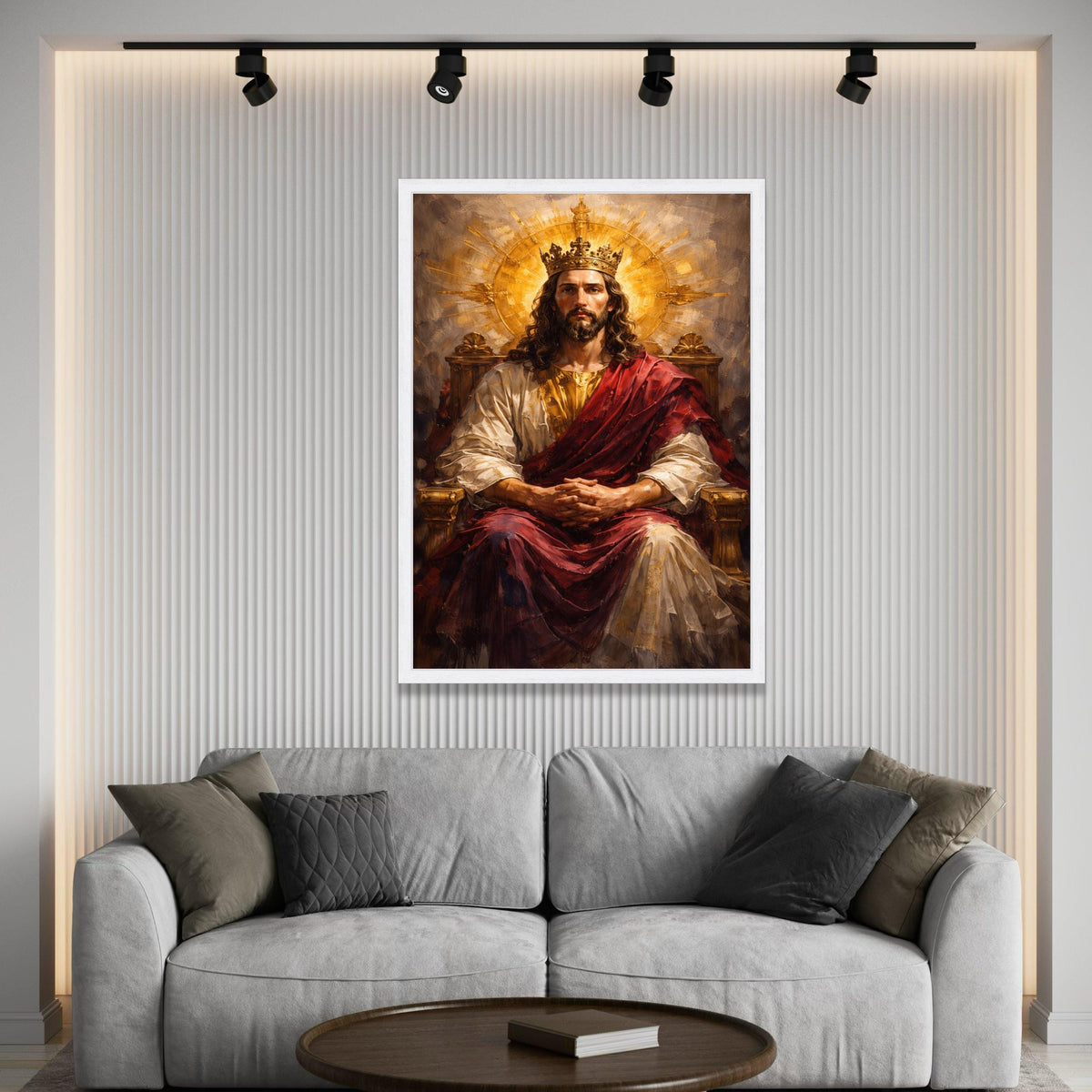 Regal King Portrait Canvas Wall Art, Royal Throne Painting, Renaissance Style Canvas, Historical Figure Artwork, Majestic Luxury Home Decor