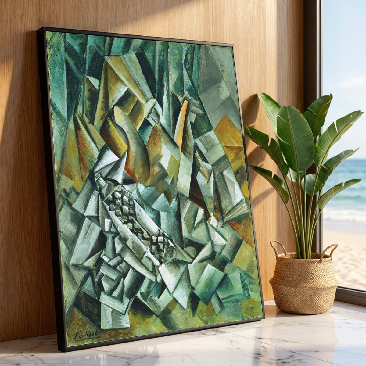 Abstract Cubism Still Life Canvas, Geometric Modern Art, Picasso Wall Art, Contemporary Home Decoration, Unique Canvas Luxury Home Decor