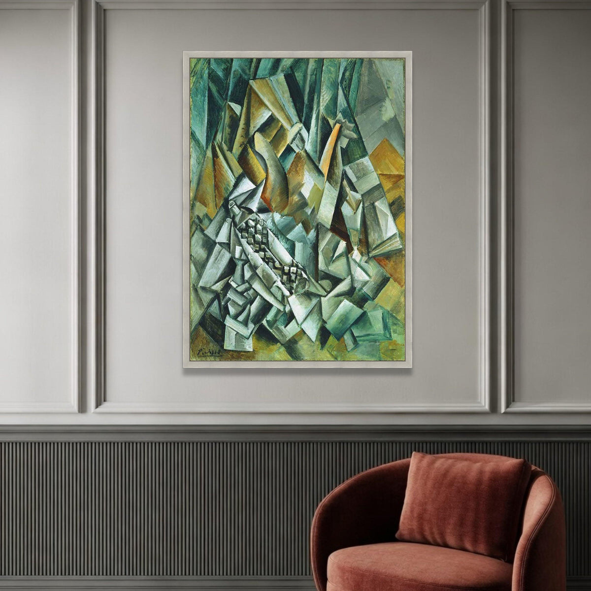 Abstract Cubism Still Life Canvas, Geometric Modern Art, Picasso Wall Art, Contemporary Home Decoration, Unique Canvas Luxury Home Decor