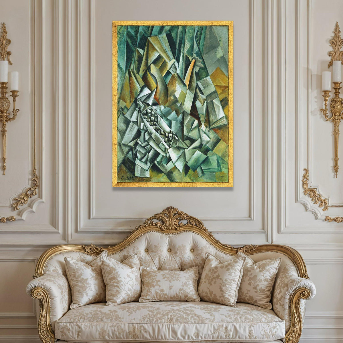 Abstract Cubism Still Life Canvas, Geometric Modern Art, Picasso Wall Art, Contemporary Home Decoration, Unique Canvas Luxury Home Decor