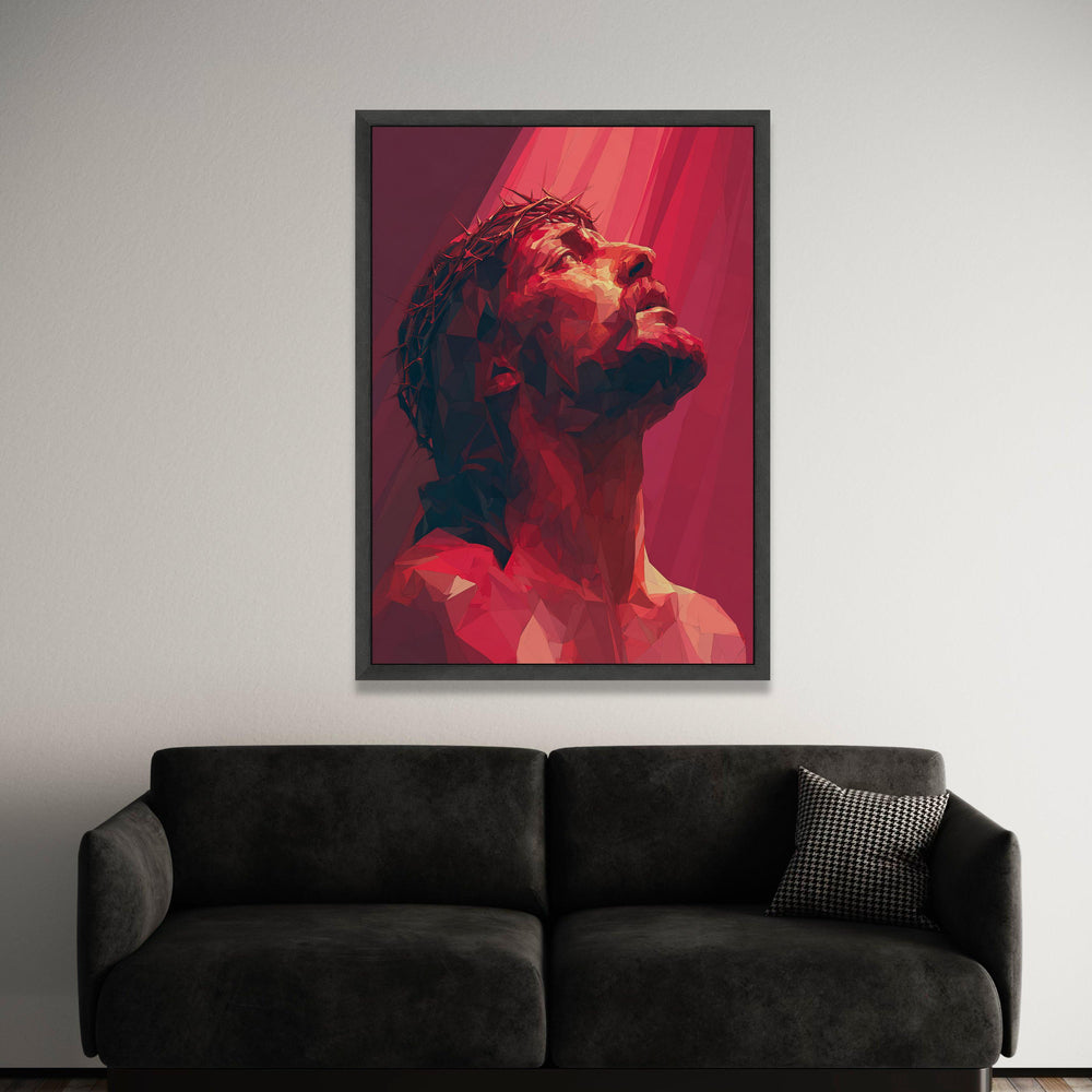 Inspirational Jesus Christ Portrait Canvas, Crown of Thorns Wall Art, Religious Canvas Painting, Spiritual Home Decor, Luxury Home Decor