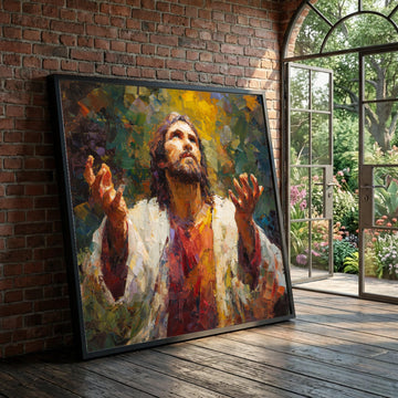 Inspirational Jesus Christ Painting Canvas, Spiritual Religious Wall Art, Prayer and Faith Canvas, Christian Home Luxury Home Decor