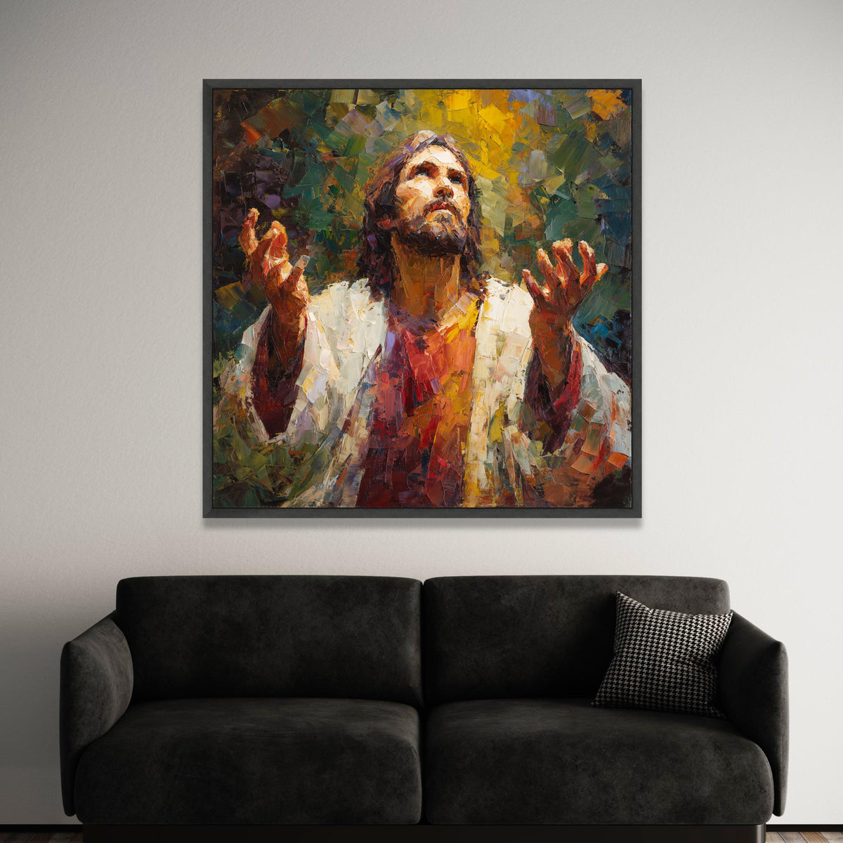 Inspirational Jesus Christ Painting Canvas, Spiritual Religious Wall Art, Prayer and Faith Canvas, Christian Home Luxury Home Decor