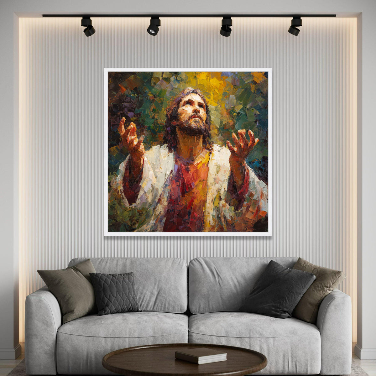 Inspirational Jesus Christ Painting Canvas, Spiritual Religious Wall Art, Prayer and Faith Canvas, Christian Home Luxury Home Decor
