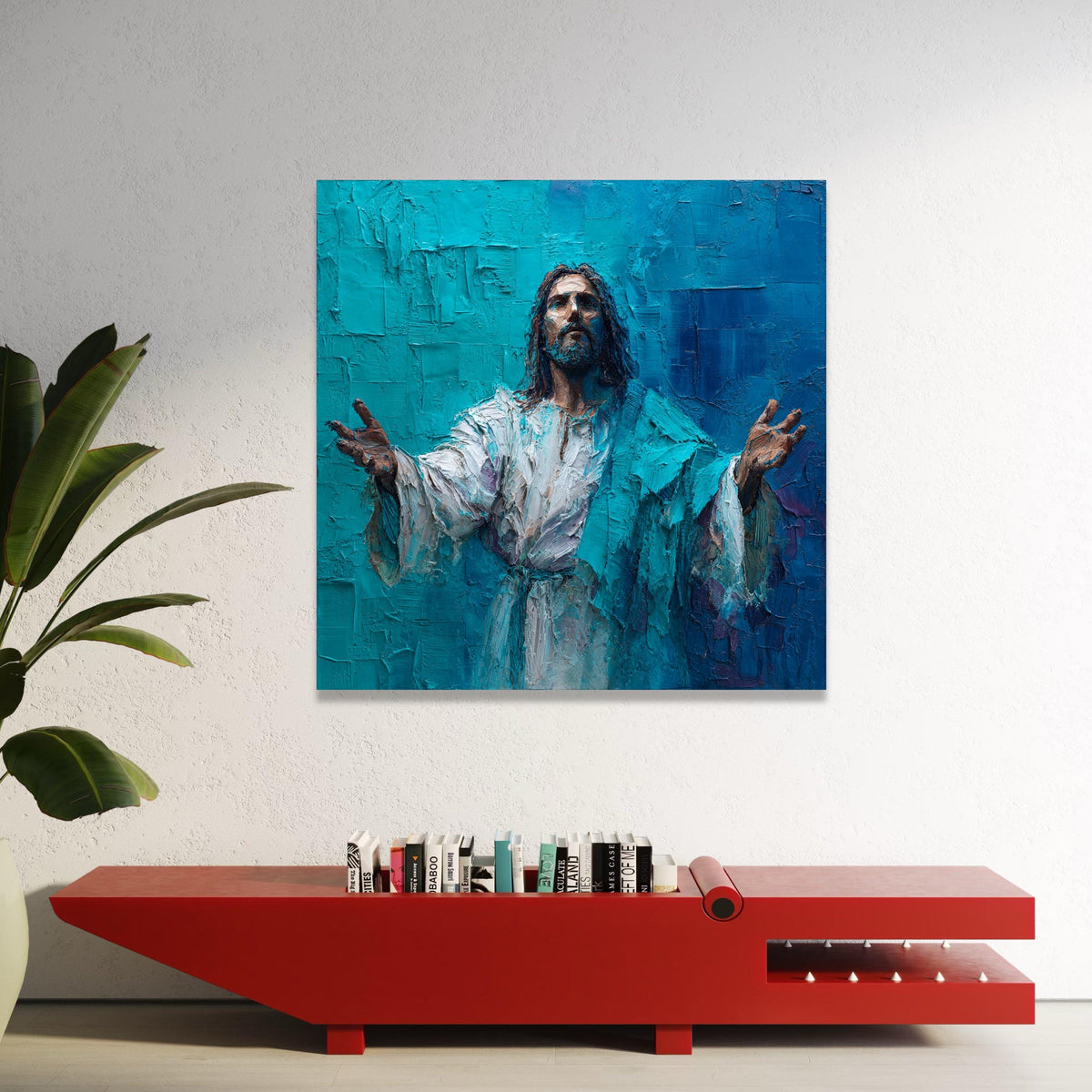 Inspirational Jesus Christ Canvas Wall Art, Religious Painting Style, Spiritual Wall Decor, Christian Home Decoration, Luxury Home Decor
