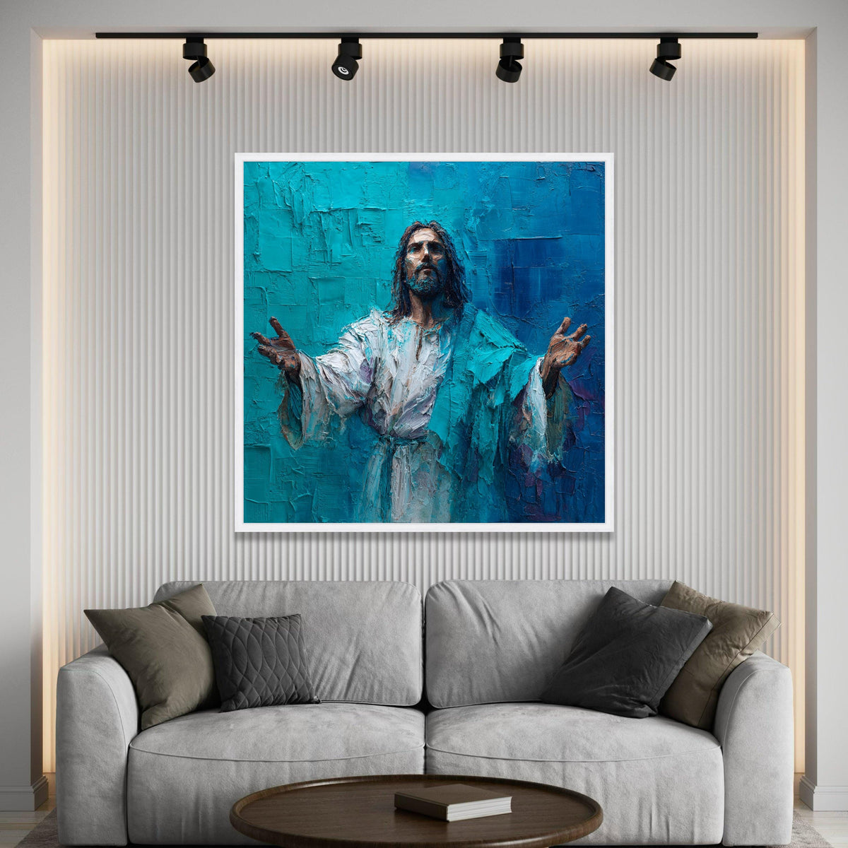 Inspirational Jesus Christ Canvas Wall Art, Religious Painting Style, Spiritual Wall Decor, Christian Home Decoration, Luxury Home Decor