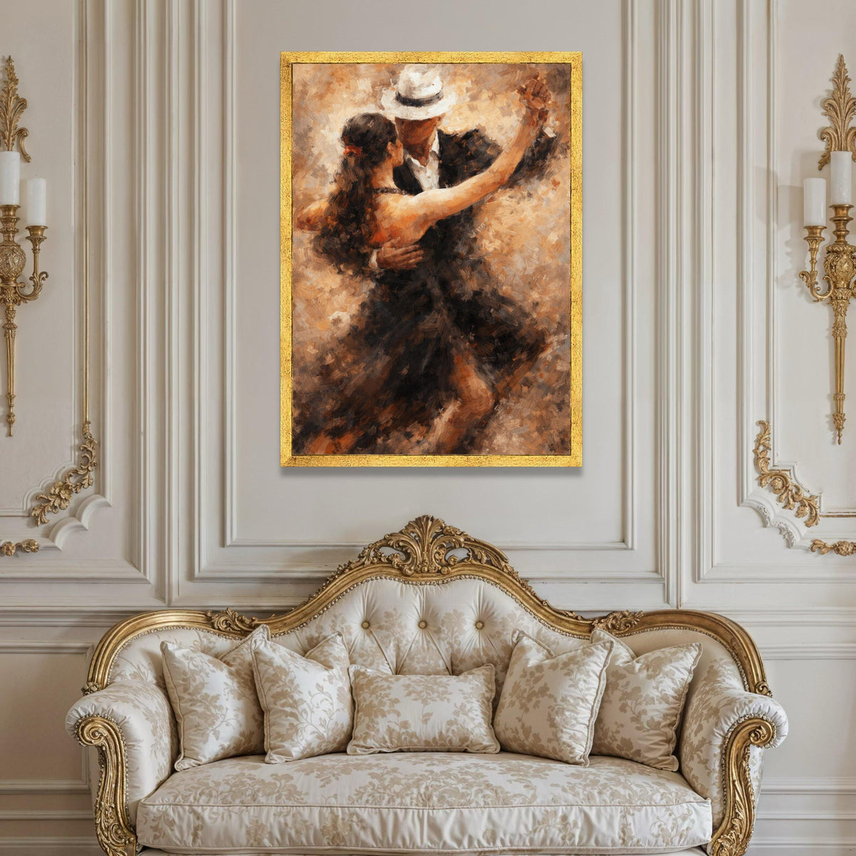 Elegant Tango Dance Couple Canvas, Romantic Ballroom Wall Art, Vintage Style Dance Scene, Classic Dance Poster, Home Decor Luxury Home Decor