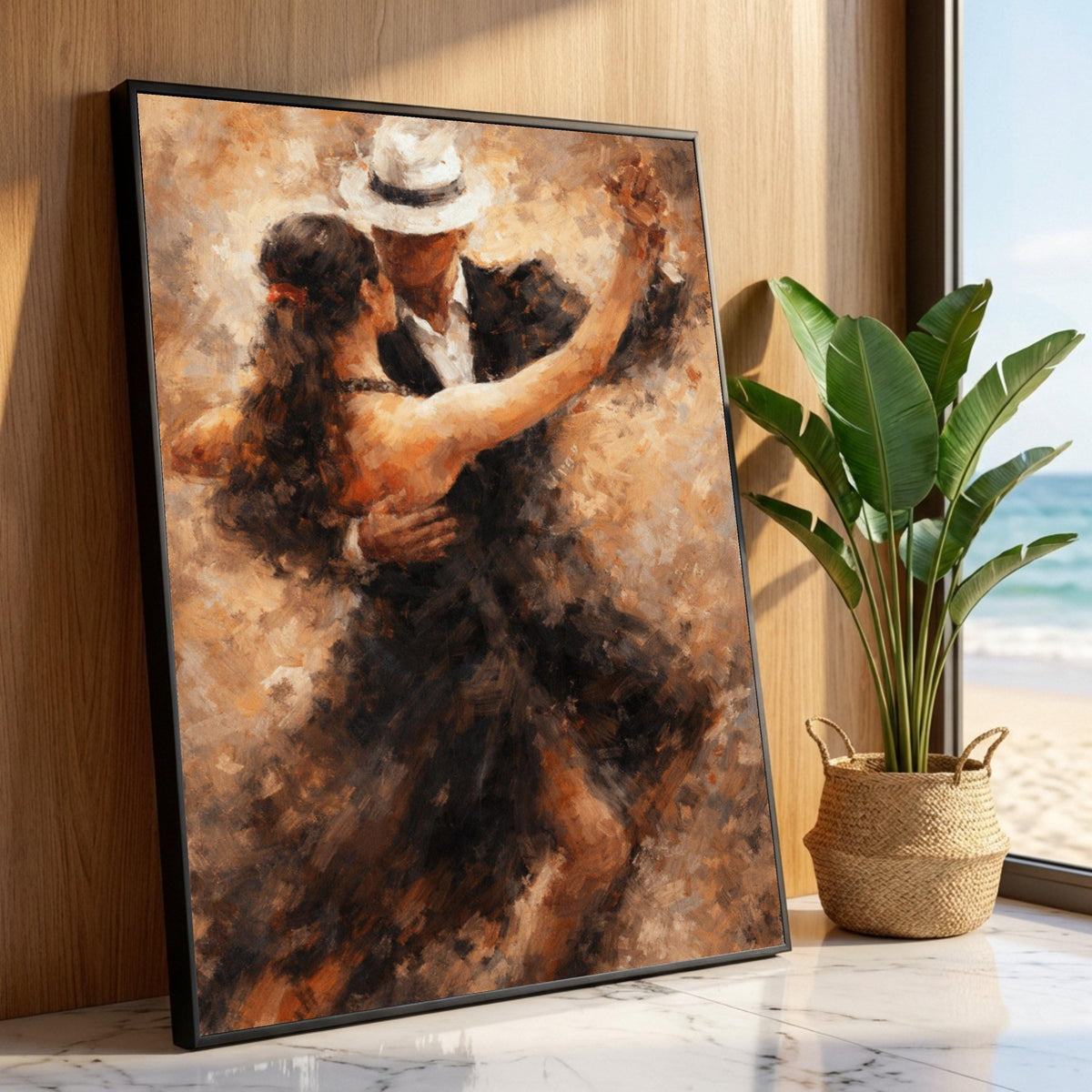 Elegant Tango Dance Couple Canvas, Romantic Ballroom Wall Art, Vintage Style Dance Scene, Classic Dance Poster, Home Decor Luxury Home Decor