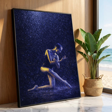 Graceful Ballerina Dance Rain, Ballet Pose Canvas, Modern Dance Wall Art, Elegant Movement Canvas, Home Décor Art Print Luxury Home Decor
