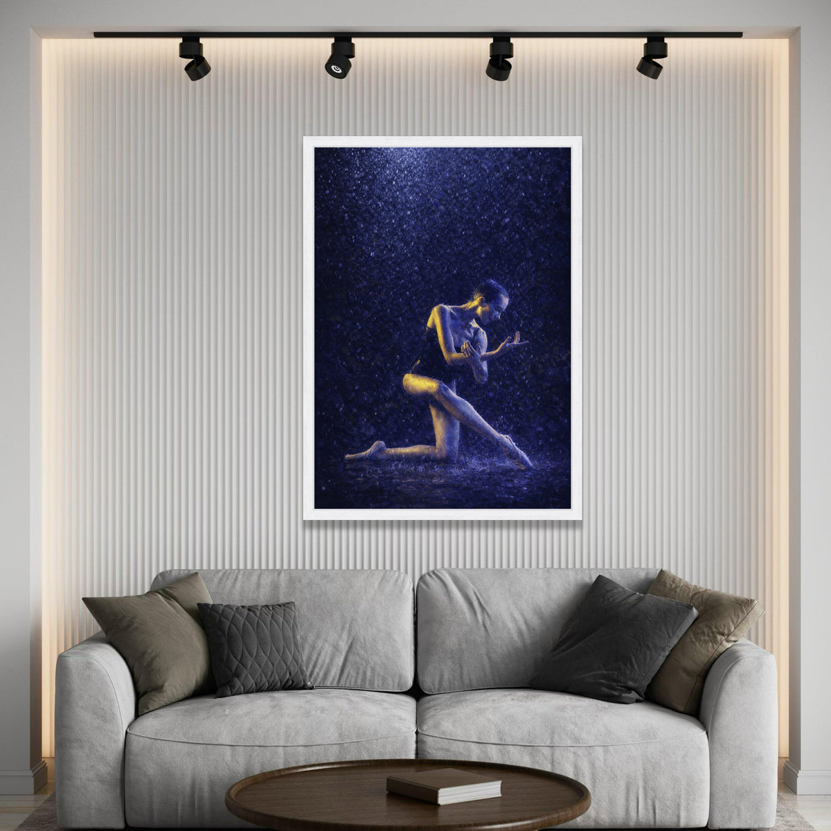 Graceful Ballerina Dance Rain, Ballet Pose Canvas, Modern Dance Wall Art, Elegant Movement Canvas, Home Décor Art Print Luxury Home Decor