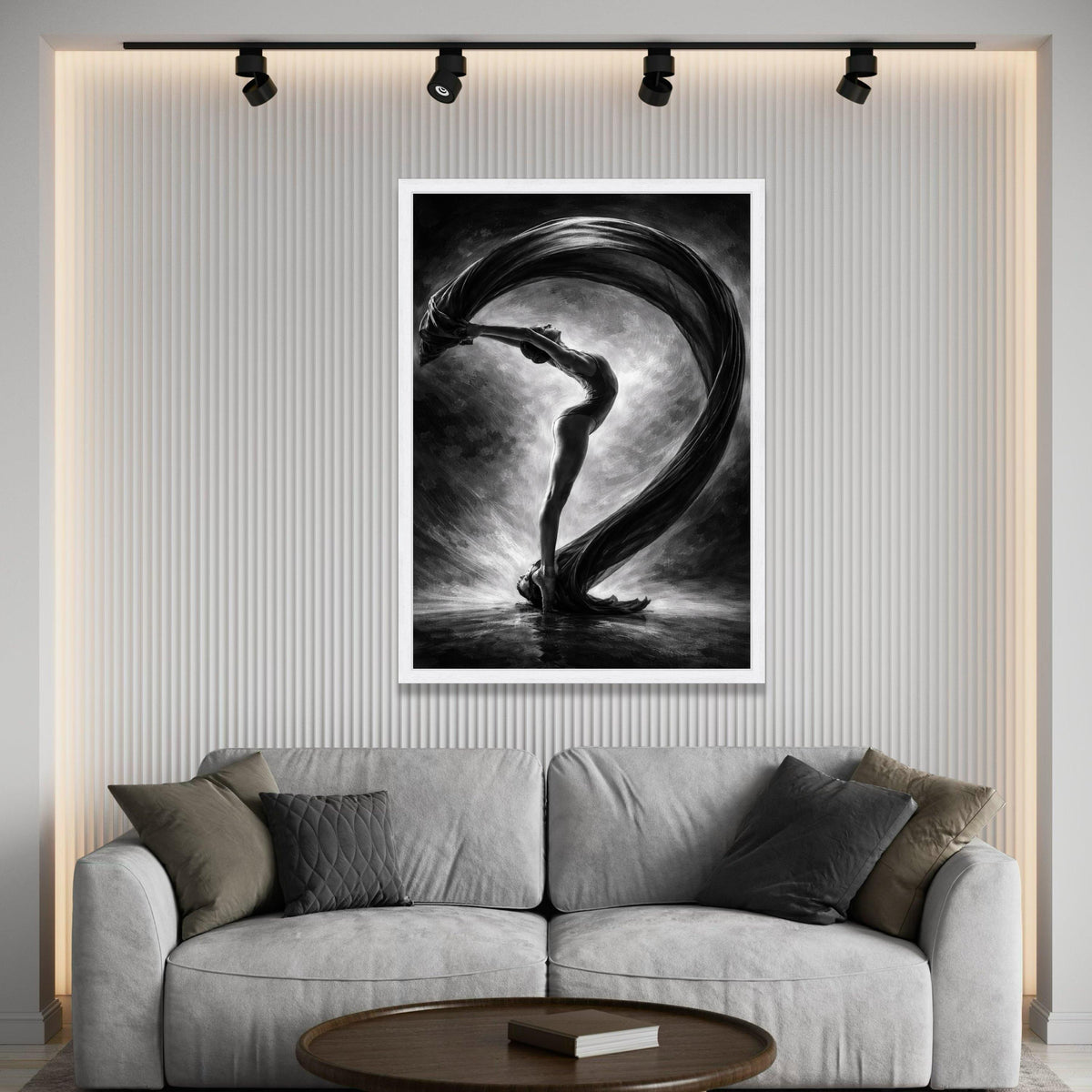 Elegant Ballet Dancer Canvas, Black and White Dance Art, Graceful Pose Wall Decor, Contemporary Dance Canvas, Modern Home Luxury Home Decor