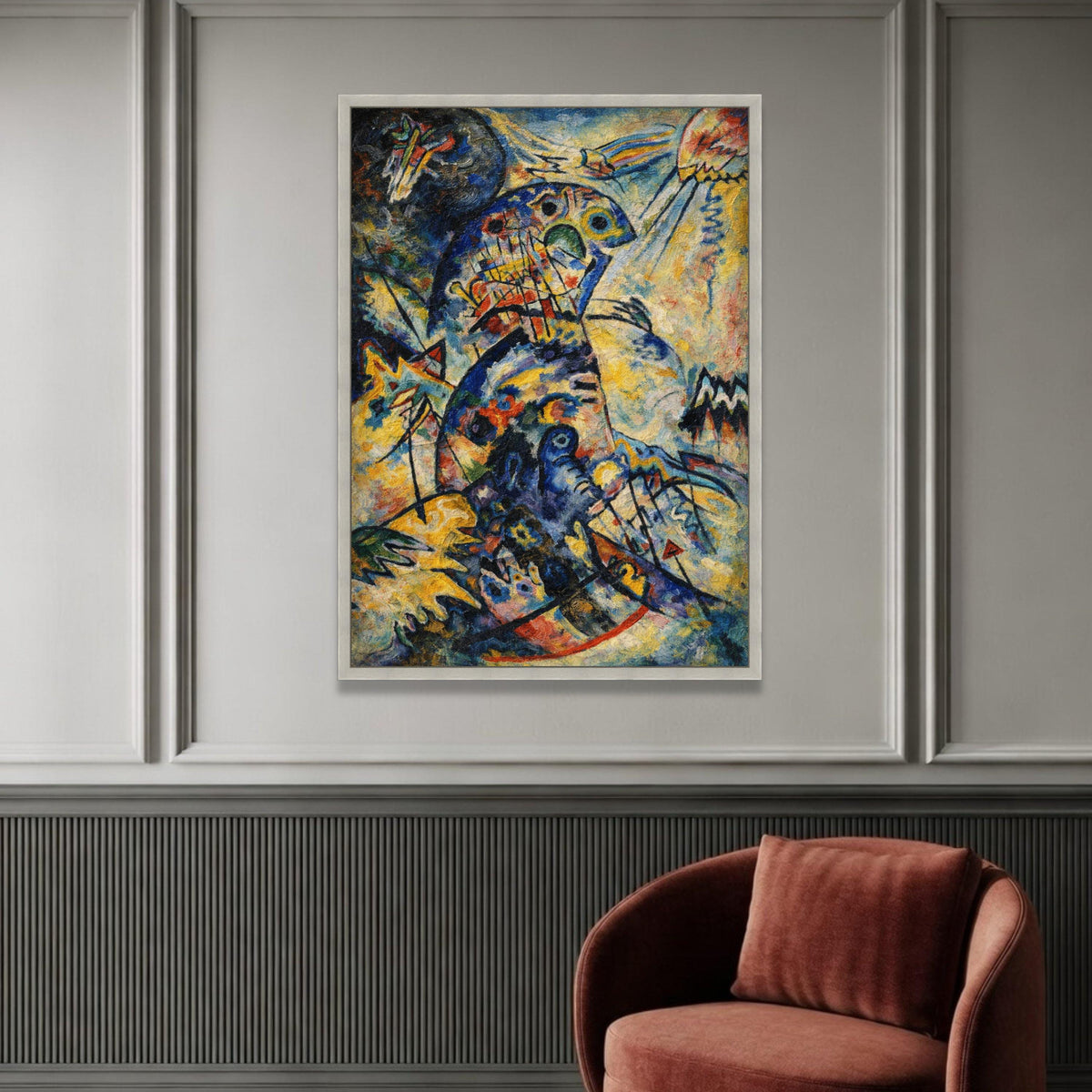 Abstract Colorful Fish Canvas Wall Art, Modern Expressionist Painting, Vibrant Ocean Life Decor, Bold Artistic Home Luxury Home Decor