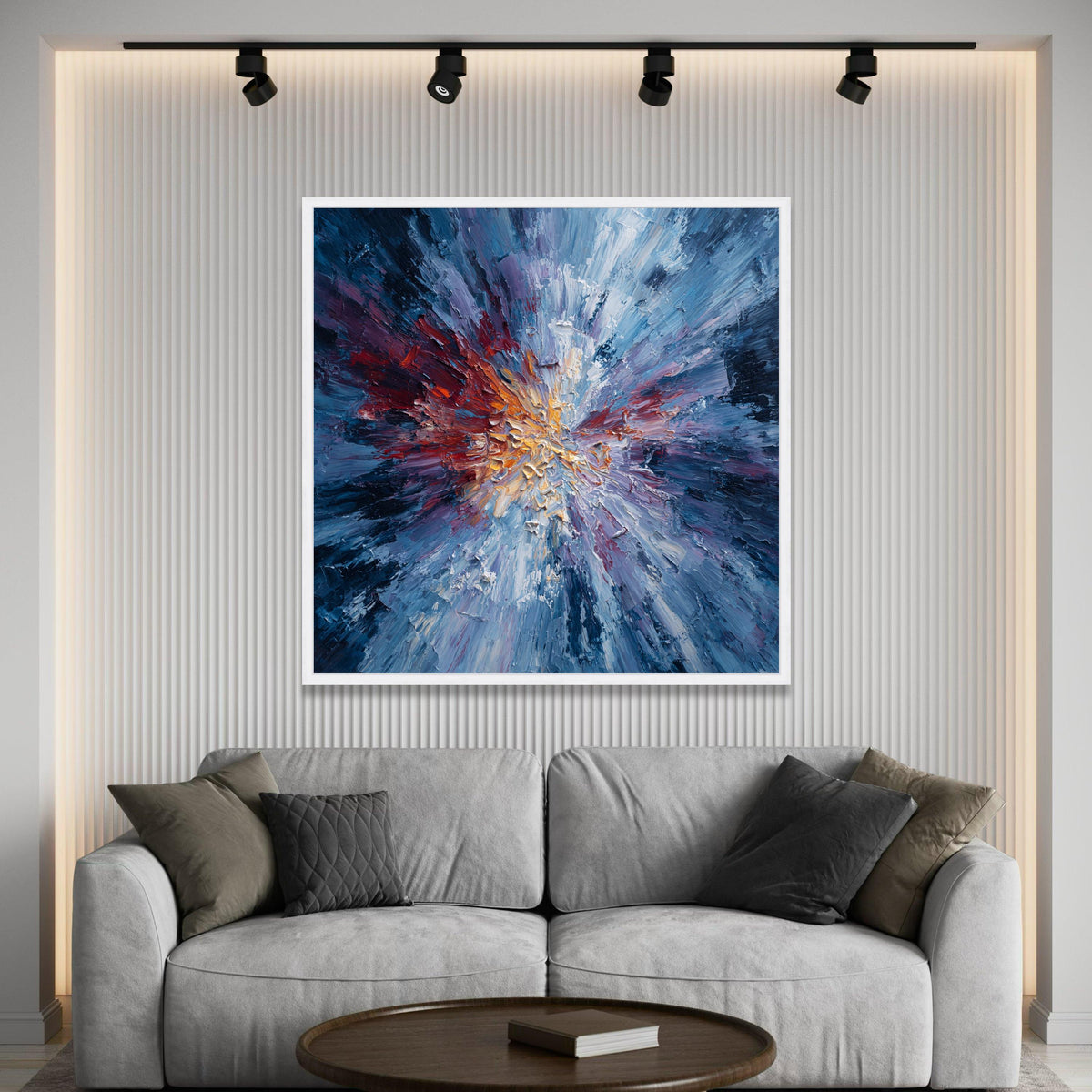 Vibrant Energy Burst Canvas Wall Art, Abstract Color Explosion Painting, Dynamic Modern Home Decor, Ready to Hang Canvas Luxury Home Decor