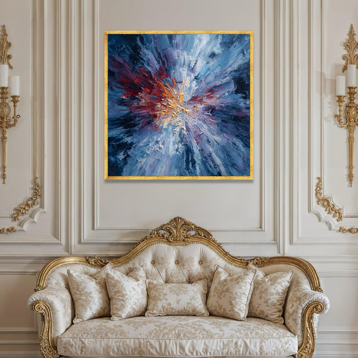 Vibrant Energy Burst Canvas Wall Art, Abstract Color Explosion Painting, Dynamic Modern Home Decor, Ready to Hang Canvas Luxury Home Decor