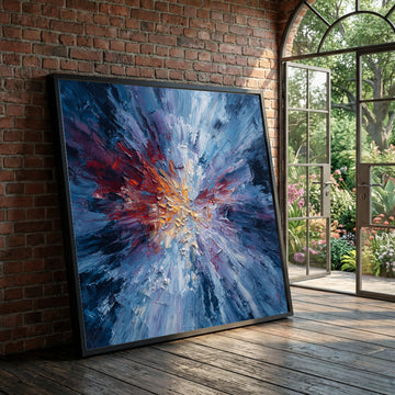 Vibrant Energy Burst Canvas Wall Art, Abstract Color Explosion Painting, Dynamic Modern Home Decor, Ready to Hang Canvas Luxury Home Decor