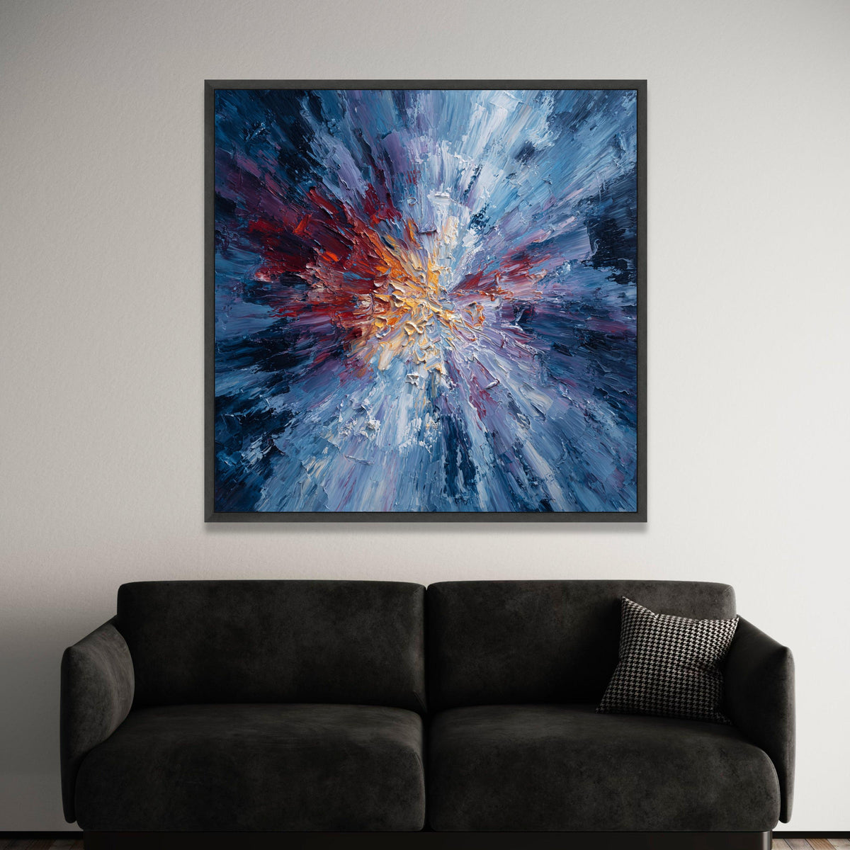 Vibrant Energy Burst Canvas Wall Art, Abstract Color Explosion Painting, Dynamic Modern Home Decor, Ready to Hang Canvas Luxury Home Decor