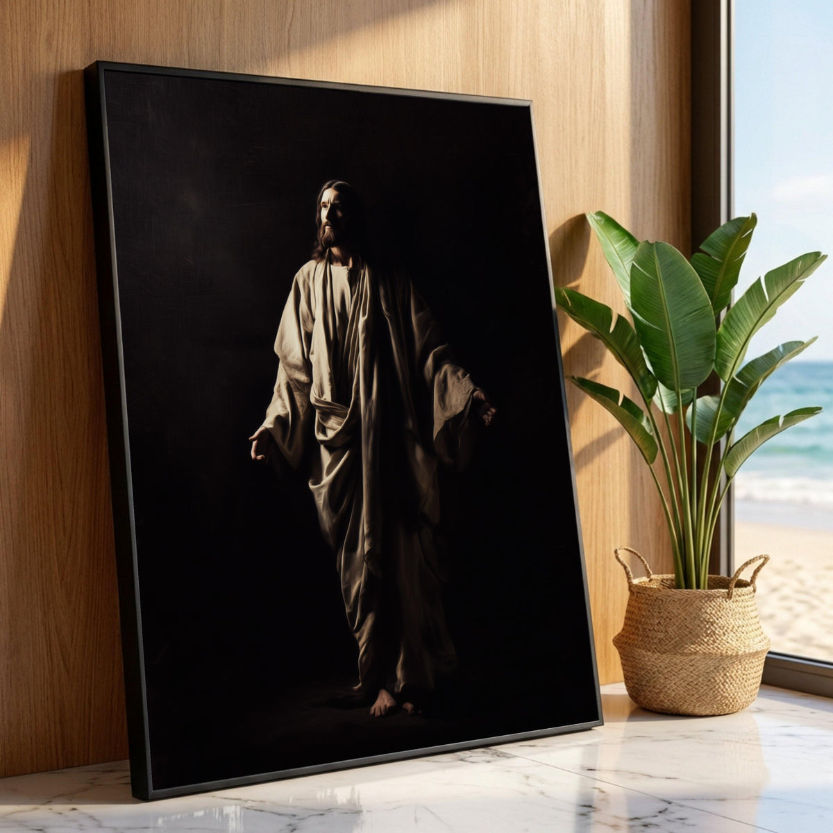Jesus Christ Figure Canvas Wall Art, Spiritual Religious Canvas, Inspirational Christian Home Decor, Biblical Artwork Luxury Home Decor