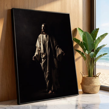 Jesus Christ Figure Canvas Wall Art, Spiritual Religious Canvas, Inspirational Christian Home Decor, Biblical Artwork Luxury Home Decor