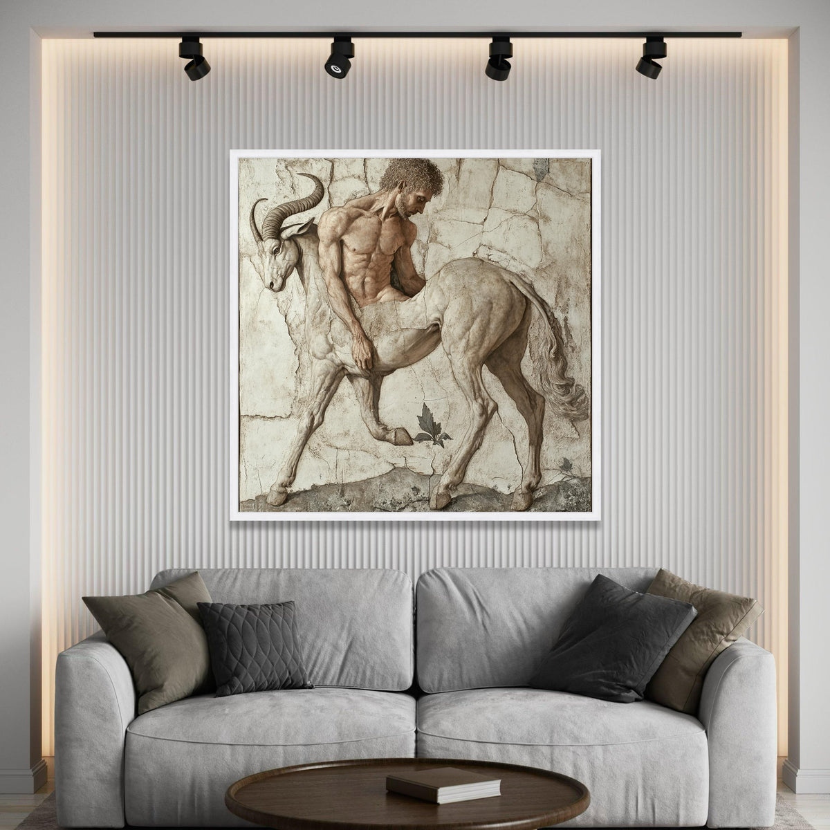 Mythical Centaur Canvas Wall Art, Classical Fantasy Figure, Ancient Storytelling Decor, Muscular Male Canvas, Legendary Luxury Home Decor