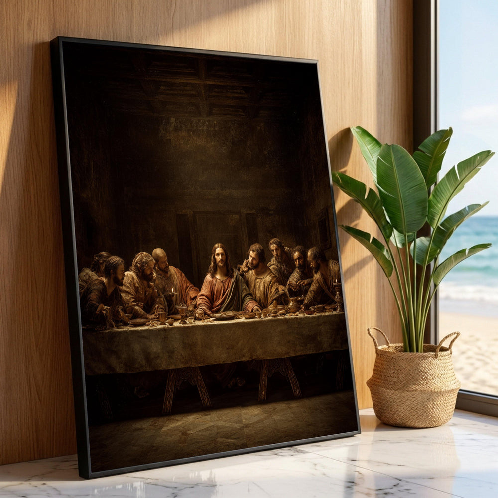 The Last Supper Canvas, Religious Wall Art, Jesus and Disciples, Biblical Scene Decoration, Spiritual Canvas Print, Sacred Luxury Home Decor