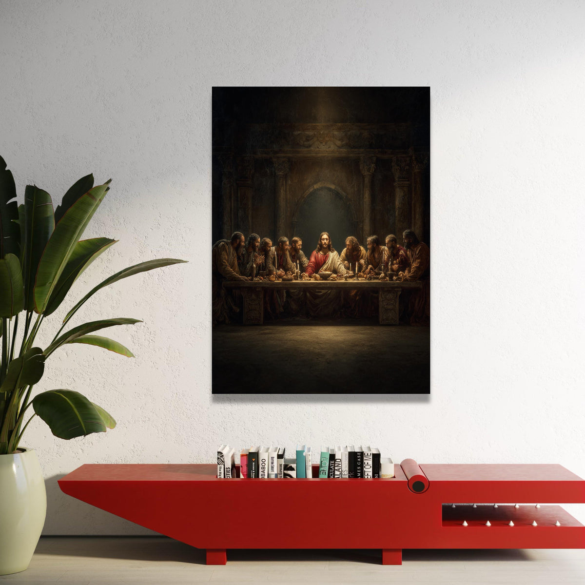 The Last Supper Canvas Wall Art, Jesus and Disciples, Religious Home Decor, Biblical Scene Canvas, Spiritual Wall Hanging Luxury Home Decor