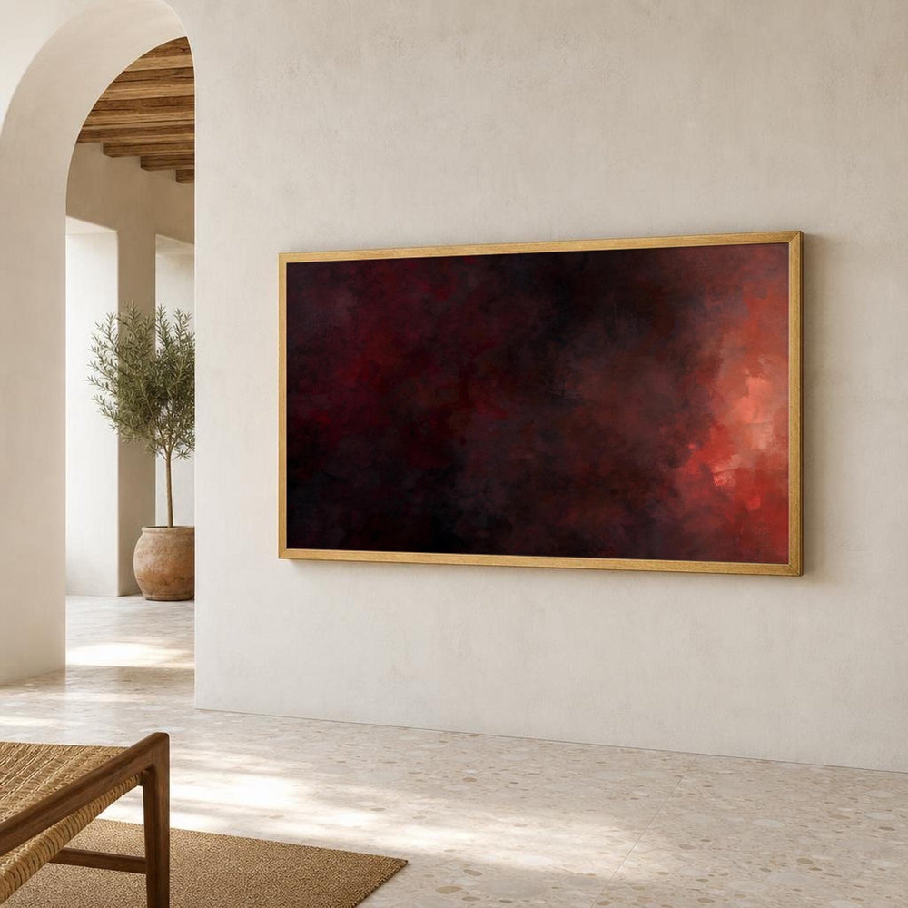 Abstract Color Fields Canvas Wall Art, Dark Red Hues