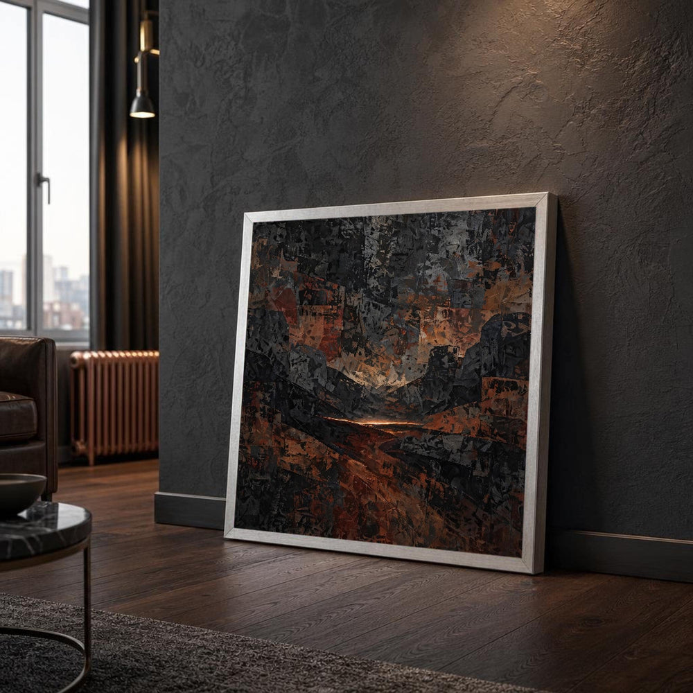 Neutral and Earthy Toned Abstract Palette Canvas Wall Art, Modern