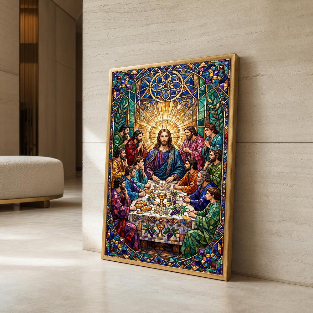 Last Supper Religious Canvas Wall Art, Christian Sacred Art