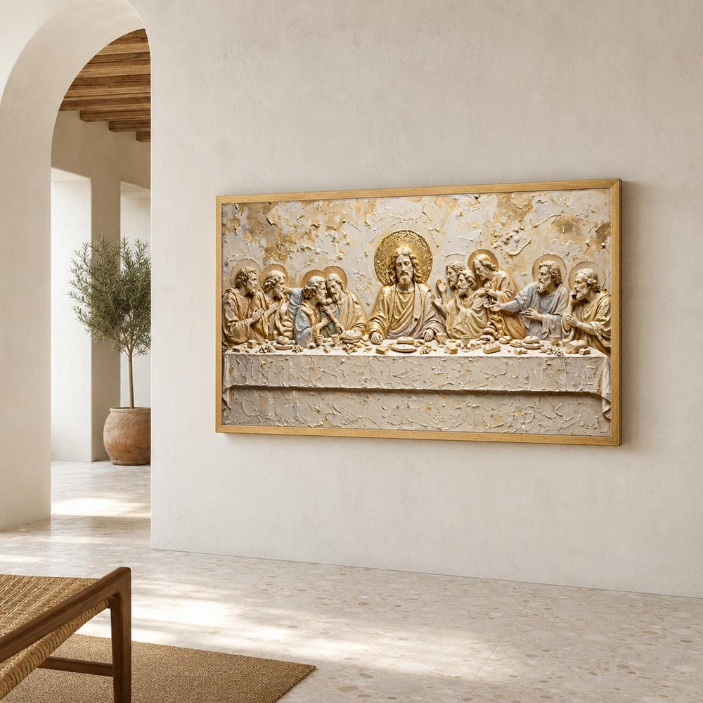 Last Supper Religious Canvas Wall Art, Christian