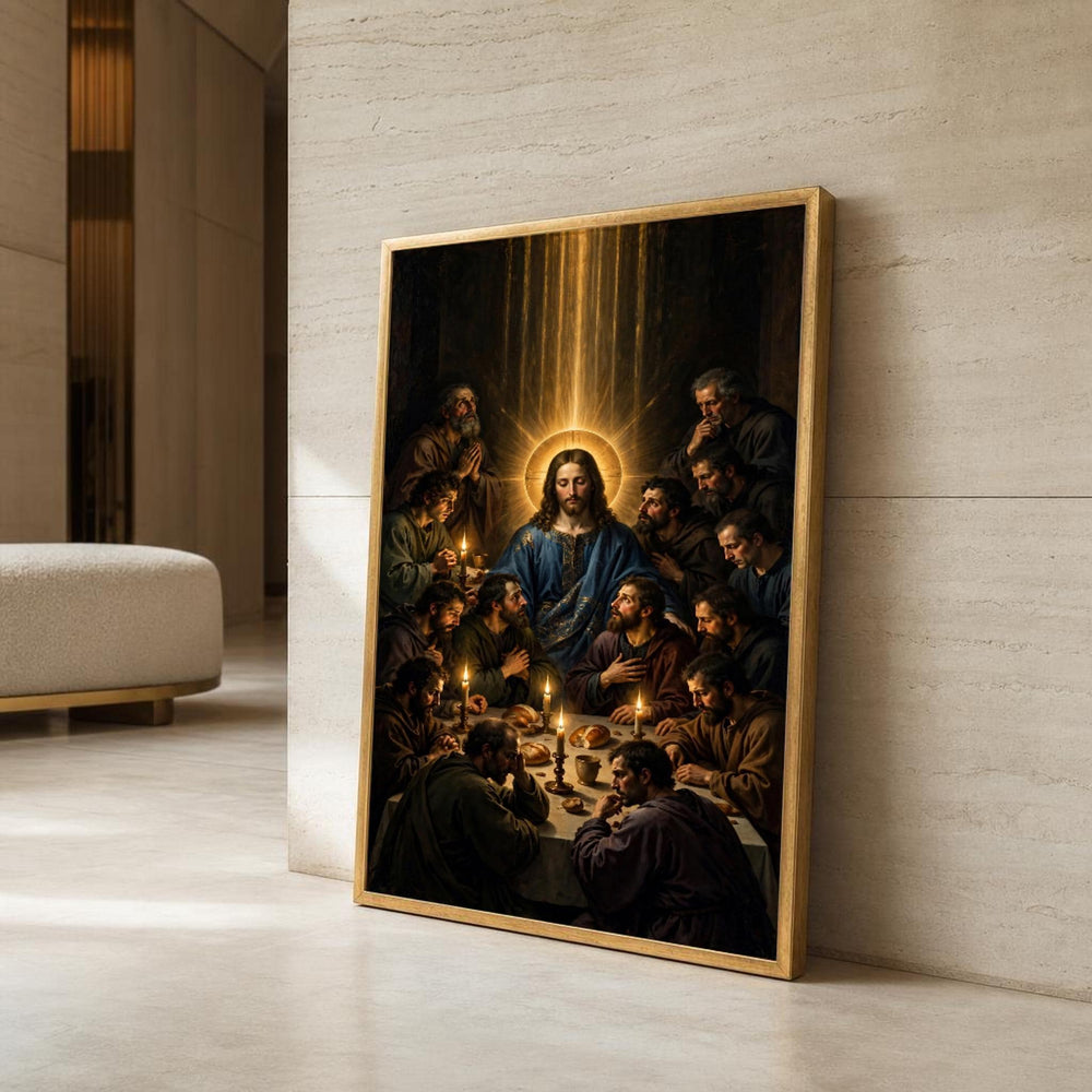 Last Supper Religious Canvas Wall Art, Christian