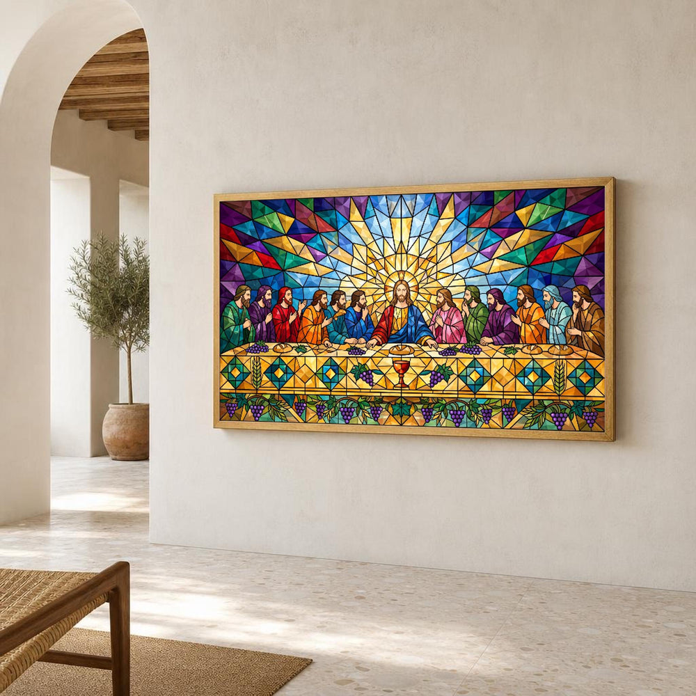 Last Supper Religious Canvas Wall Art, Christian Sacred Art, Christian