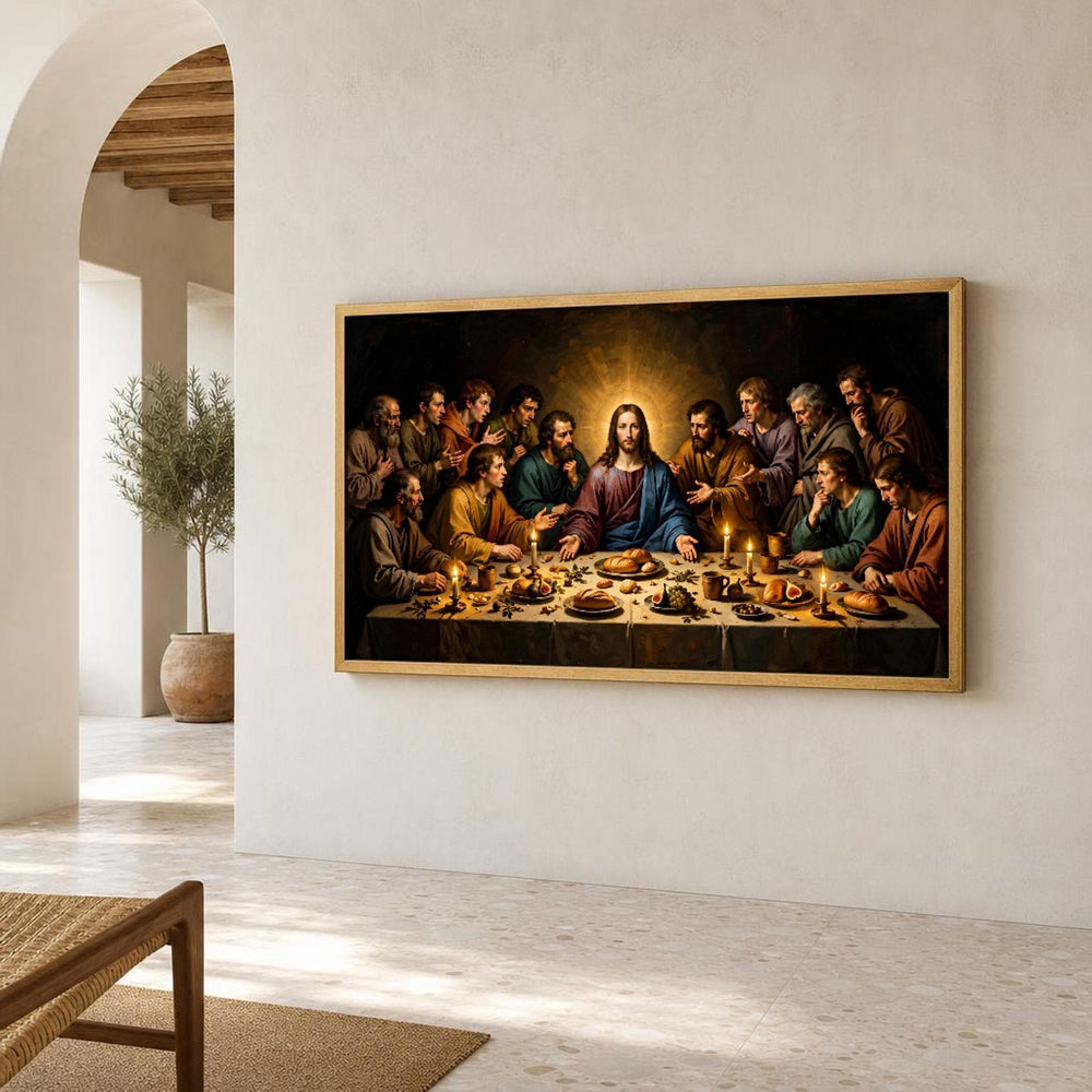 Last Supper Religious Canvas Wall Art, Christian