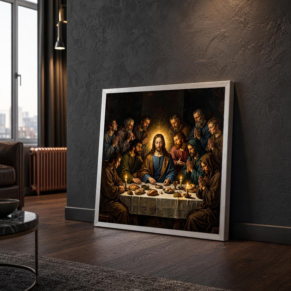 Last Supper Religious Canvas Wall Art, Christian Sacred Art