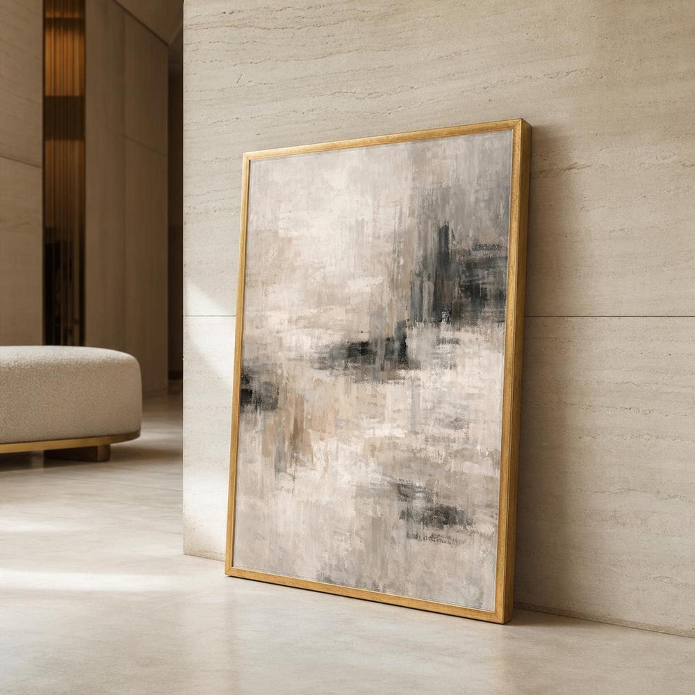 Beige and Gray Neutral Abstract Canvas Wall Art, Modern, Modern Minimalist Abstract