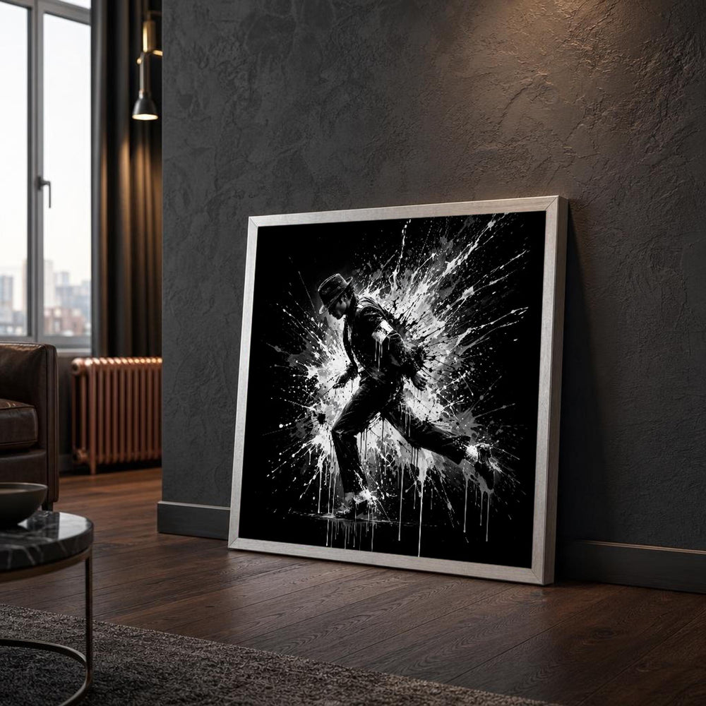 Michael Jackson Dancer in Motion Canvas Wall Art, Splash Art