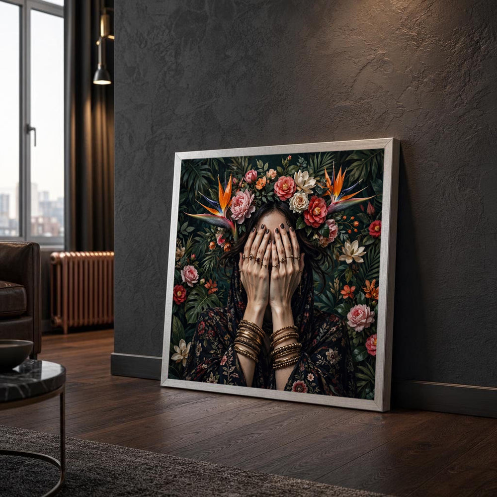 Frida Kahlo Woman with Floral Crown Canvas Wall Art