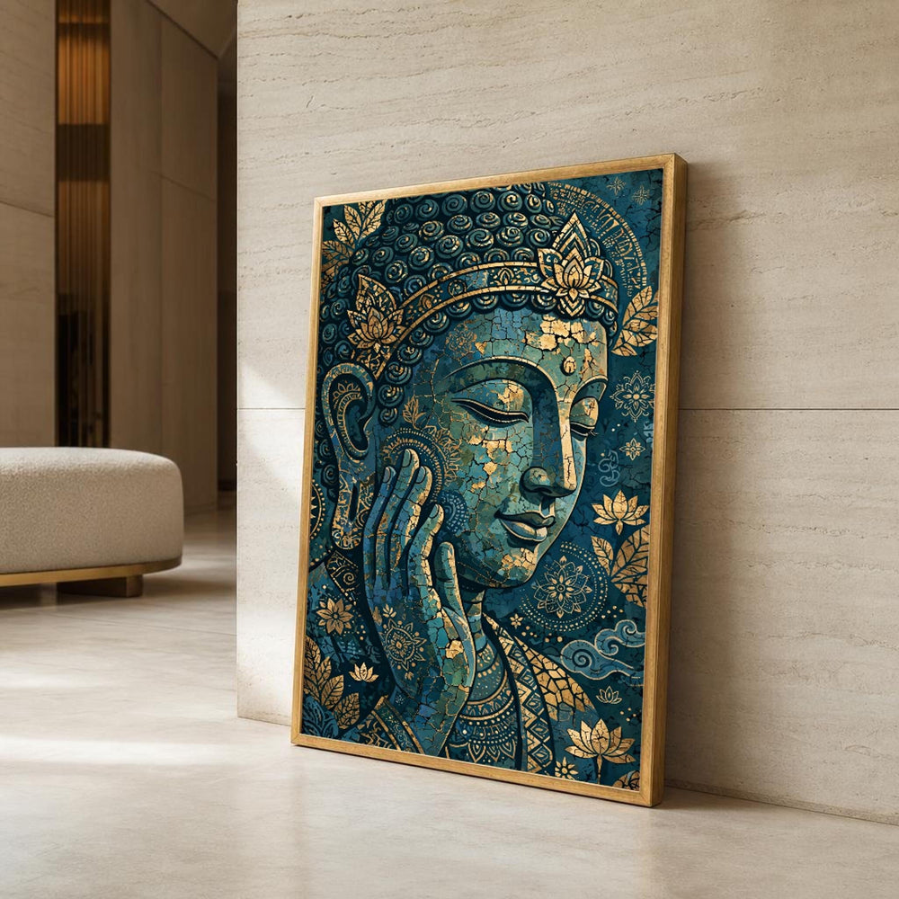 Buddha Canvas Wall Art, Serene, Lotus