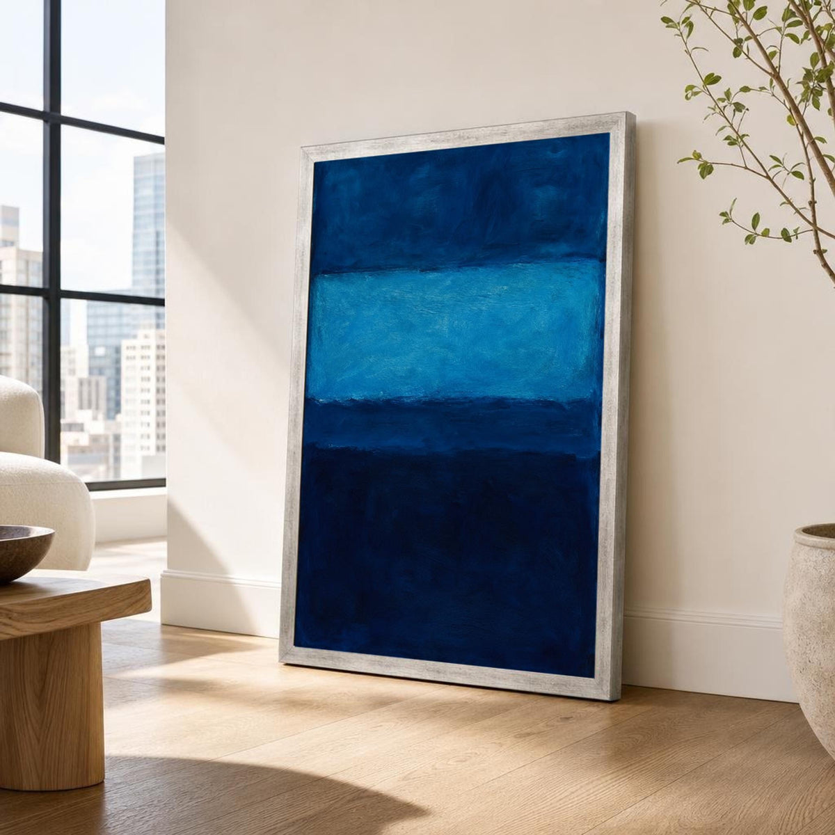 Mark Rothko Dark Blue and Light Blue Color Field Canvas Wall Art