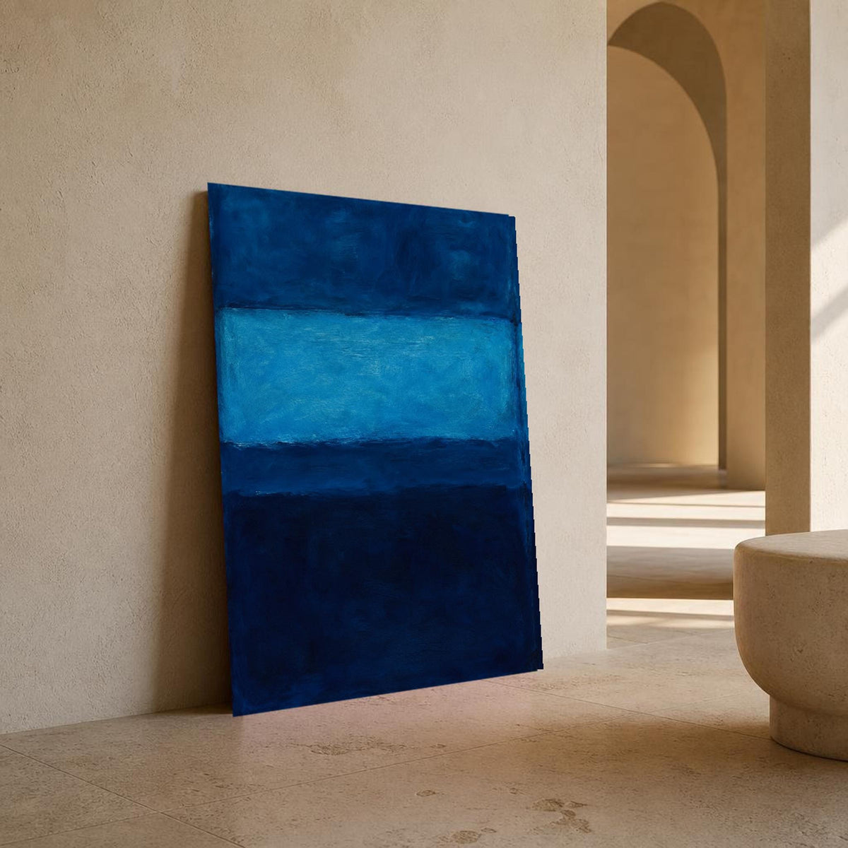 Mark Rothko Dark Blue and Light Blue Color Field Canvas Wall Art