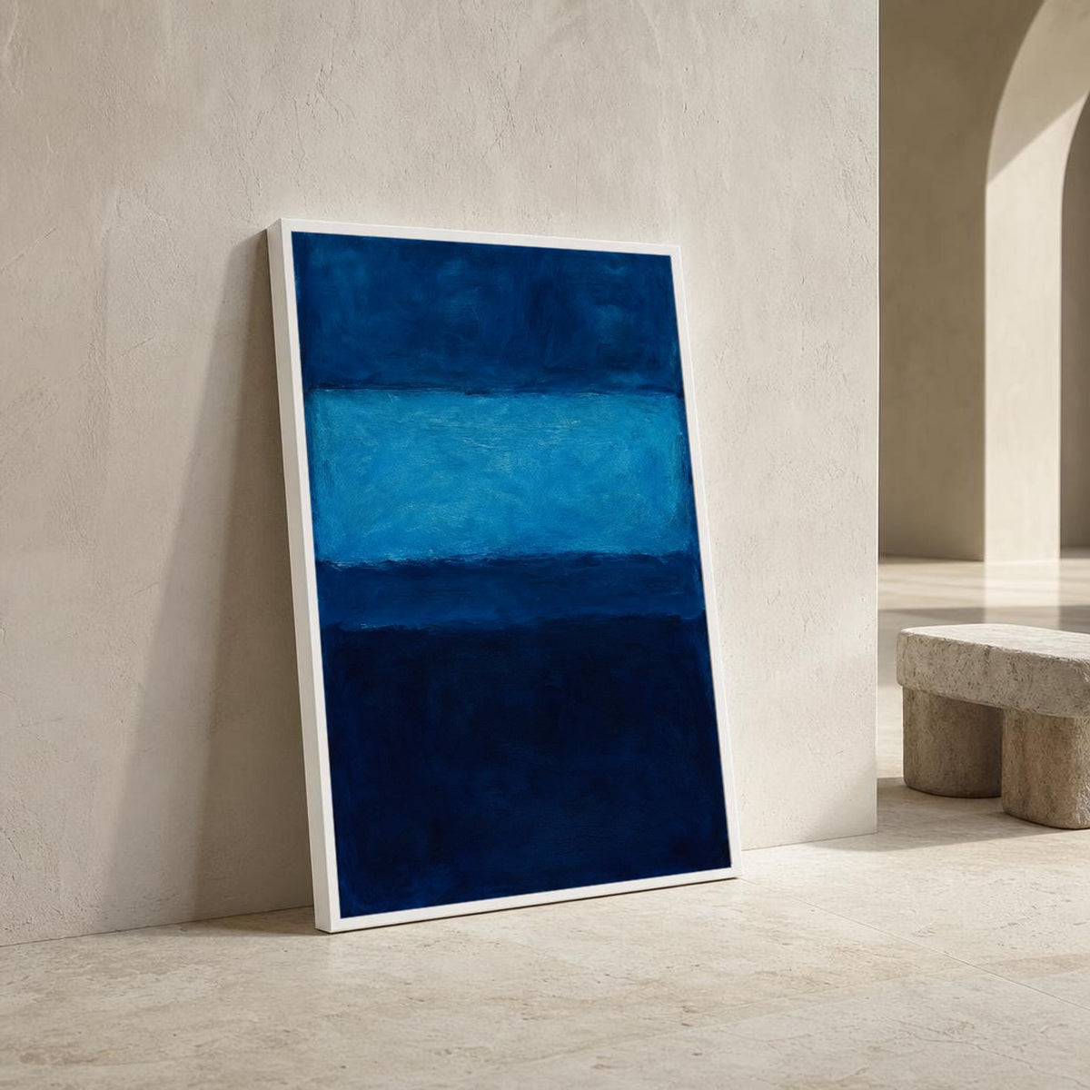 Mark Rothko Dark Blue and Light Blue Color Field Canvas Wall Art