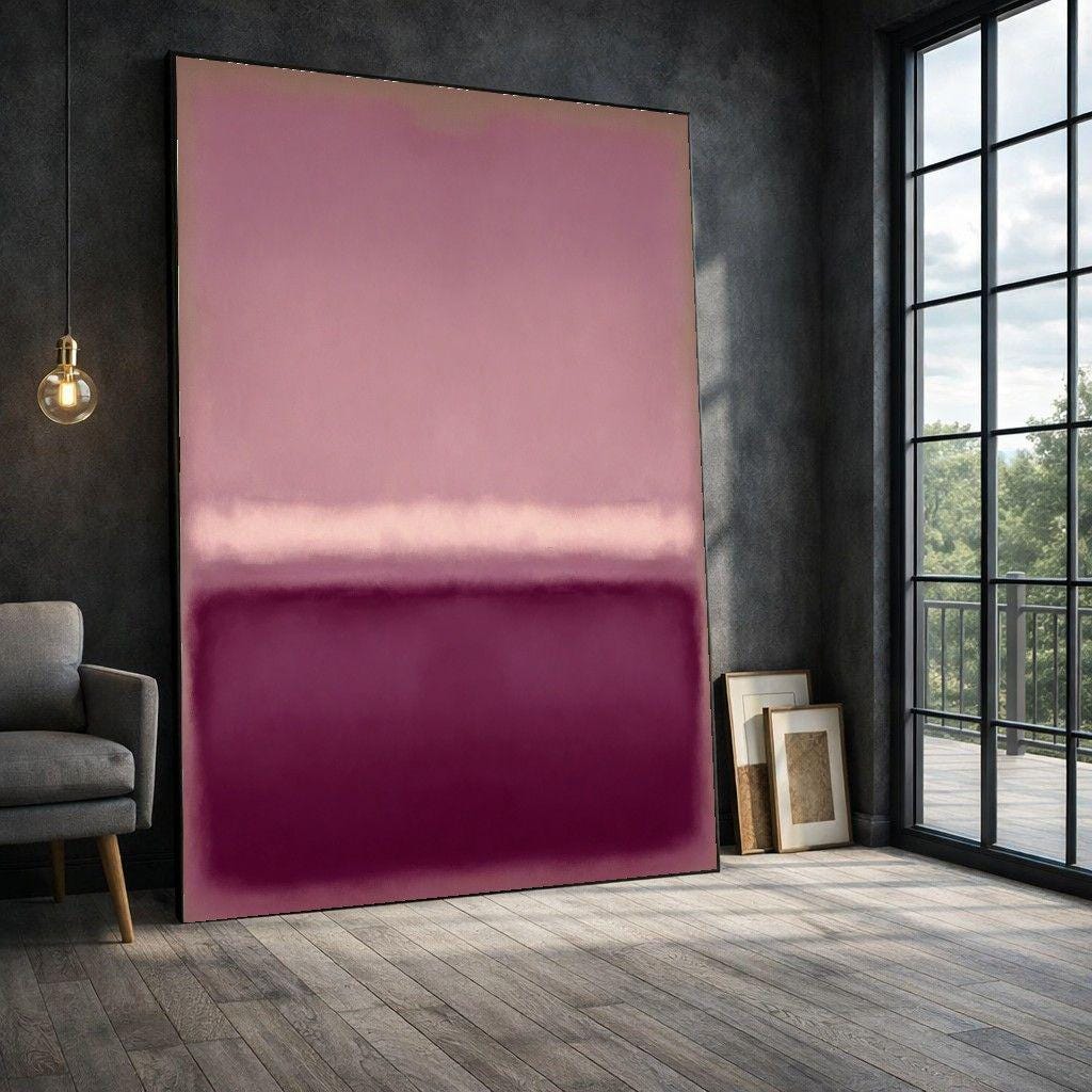 Image 1 of Mark Rothko Purple Mauve Framed Wall Art, Abstract Color Field Canvas Print, Living Room Decor