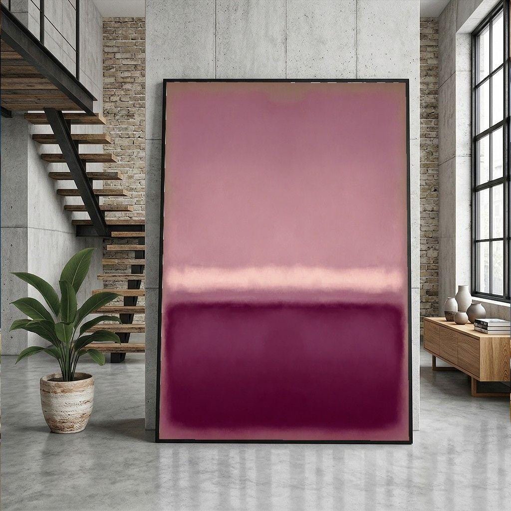 Image 3 of Mark Rothko Purple Mauve Framed Wall Art, Abstract Color Field Canvas Print, Living Room Decor