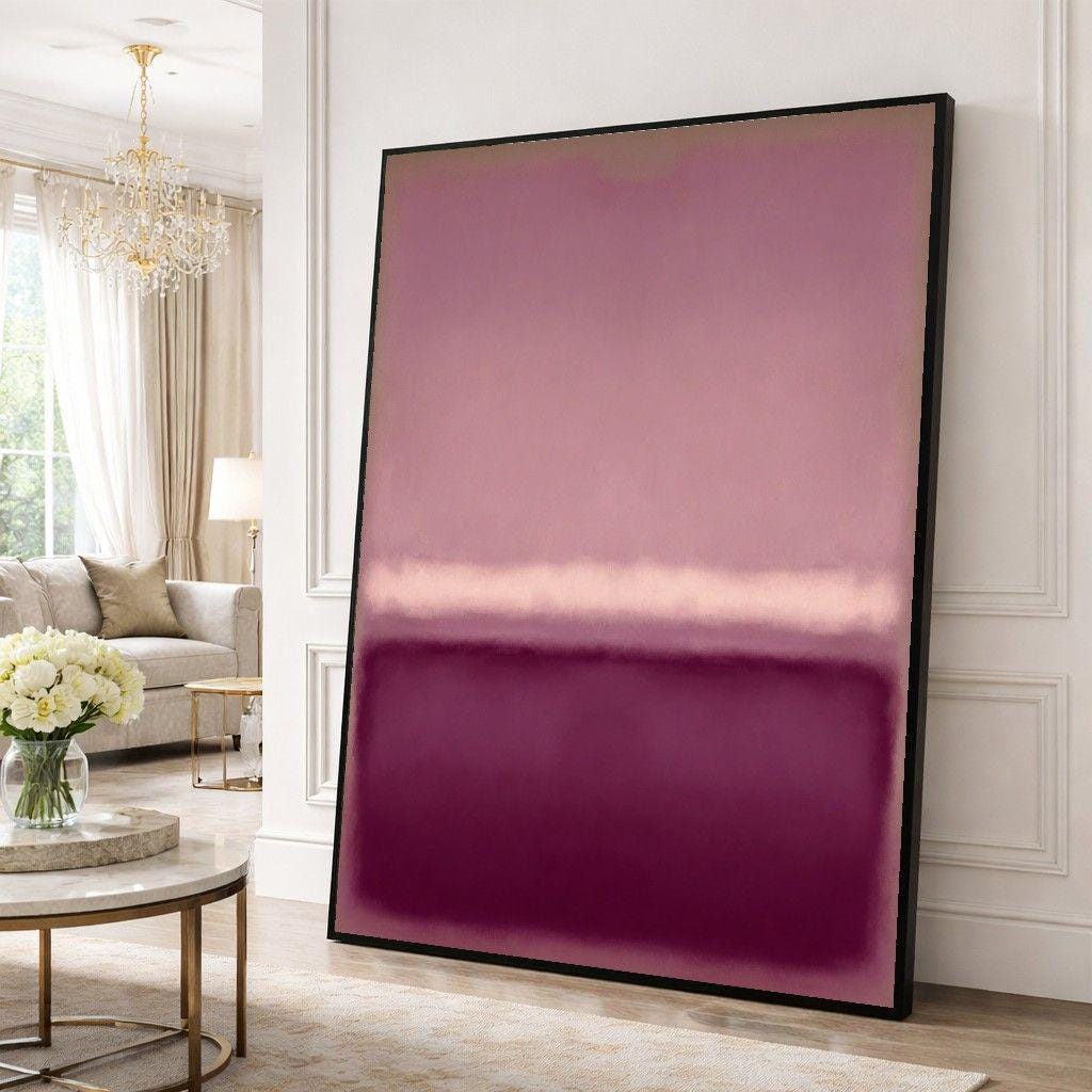 Image 6 of Mark Rothko Purple Mauve Framed Wall Art, Abstract Color Field Canvas Print, Living Room Decor