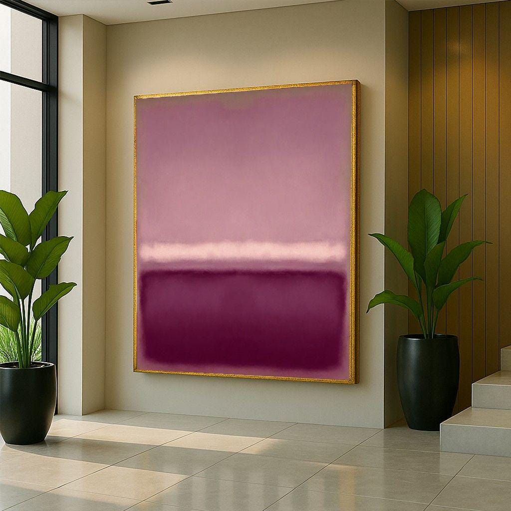 Image 5 of Mark Rothko Purple Mauve Framed Wall Art, Abstract Color Field Canvas Print, Living Room Decor