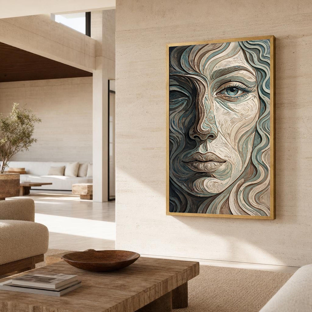 Female Portrait Canvas Wall Art, Abstract