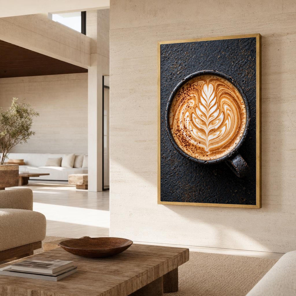 Coffee Art Canvas Wall Art, Latte Art